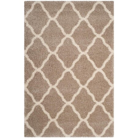 Flowers First 8 x 10 ft. Hudson Shag Power Loomed Rug; Beige & Ivory - Large Rectangle FL1889503